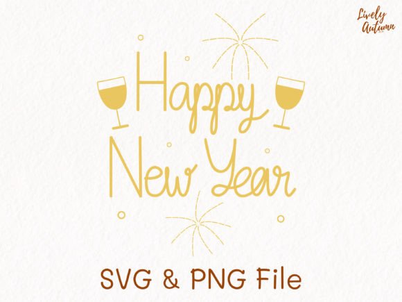 Happy New Year Lettering SVG PNG for Crafts and Graphics