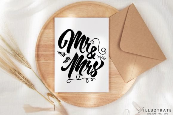 Mr and Mrs SVG Cut File Wedding for Crafts and Graphics