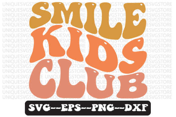 Smile Kids Club Quote Retro Svg Design for Crafts and Graphics